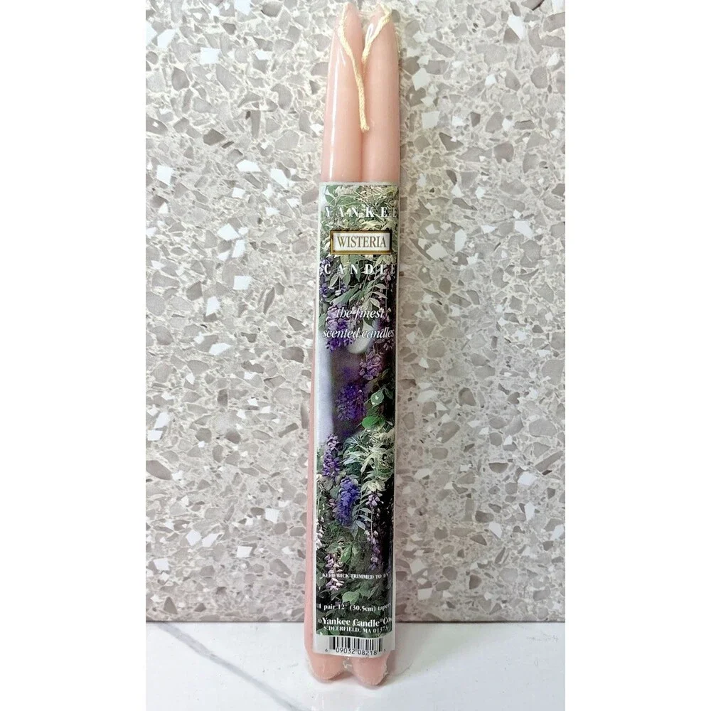 Yankee Candle 12 in. Wisteria Taper Candles Set Of 2 NIP Unused